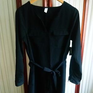 NWT Women's Belted Shirt Dress, Black